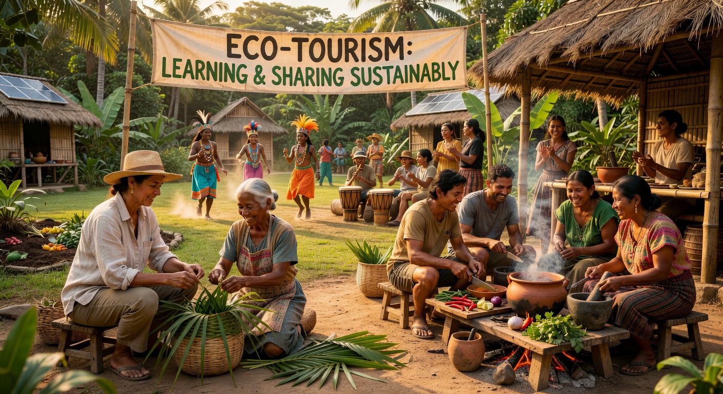 Cultural food exchange at a vibrant local market
