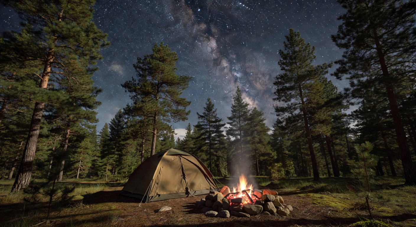 Eco camping in the forest