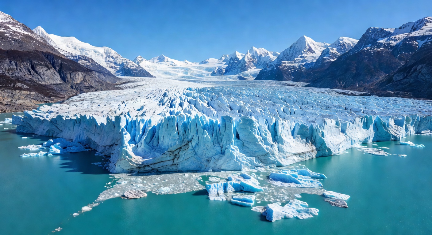 Vast Icelandic glacier sweeping across the highland plateau